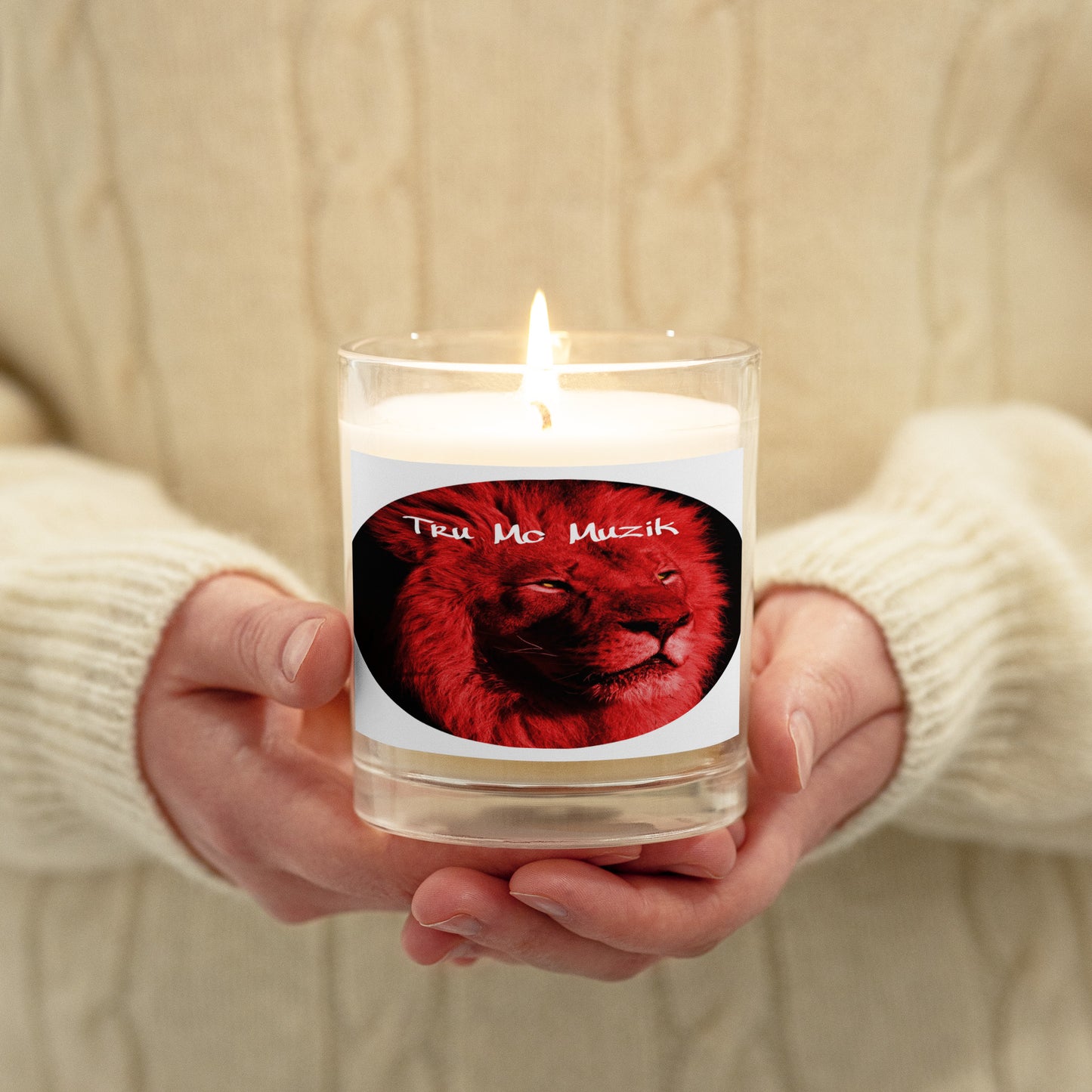 TRU MC MUZIK Glass jar soy wax candle