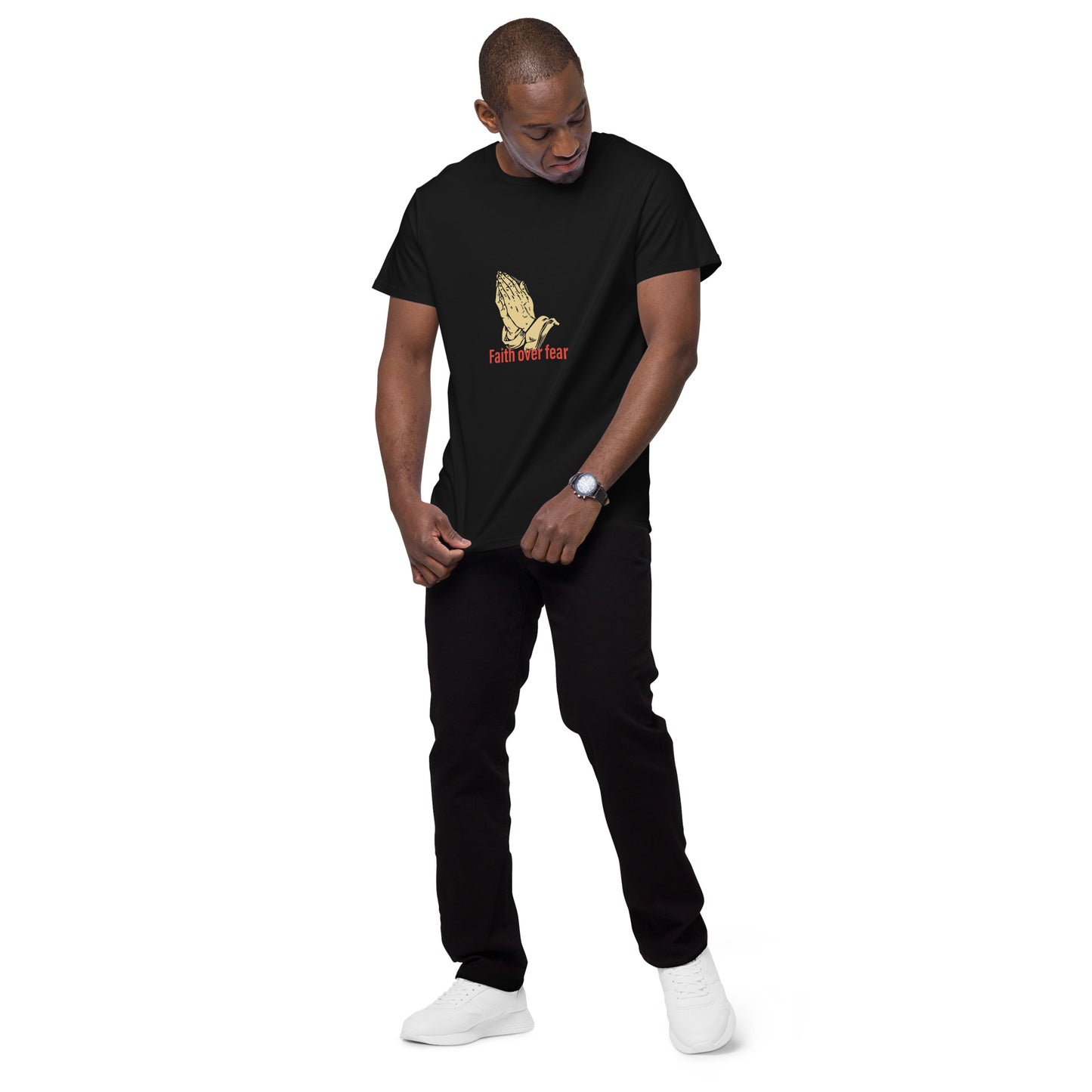 Faith over fear Men's premium cotton t-shirt