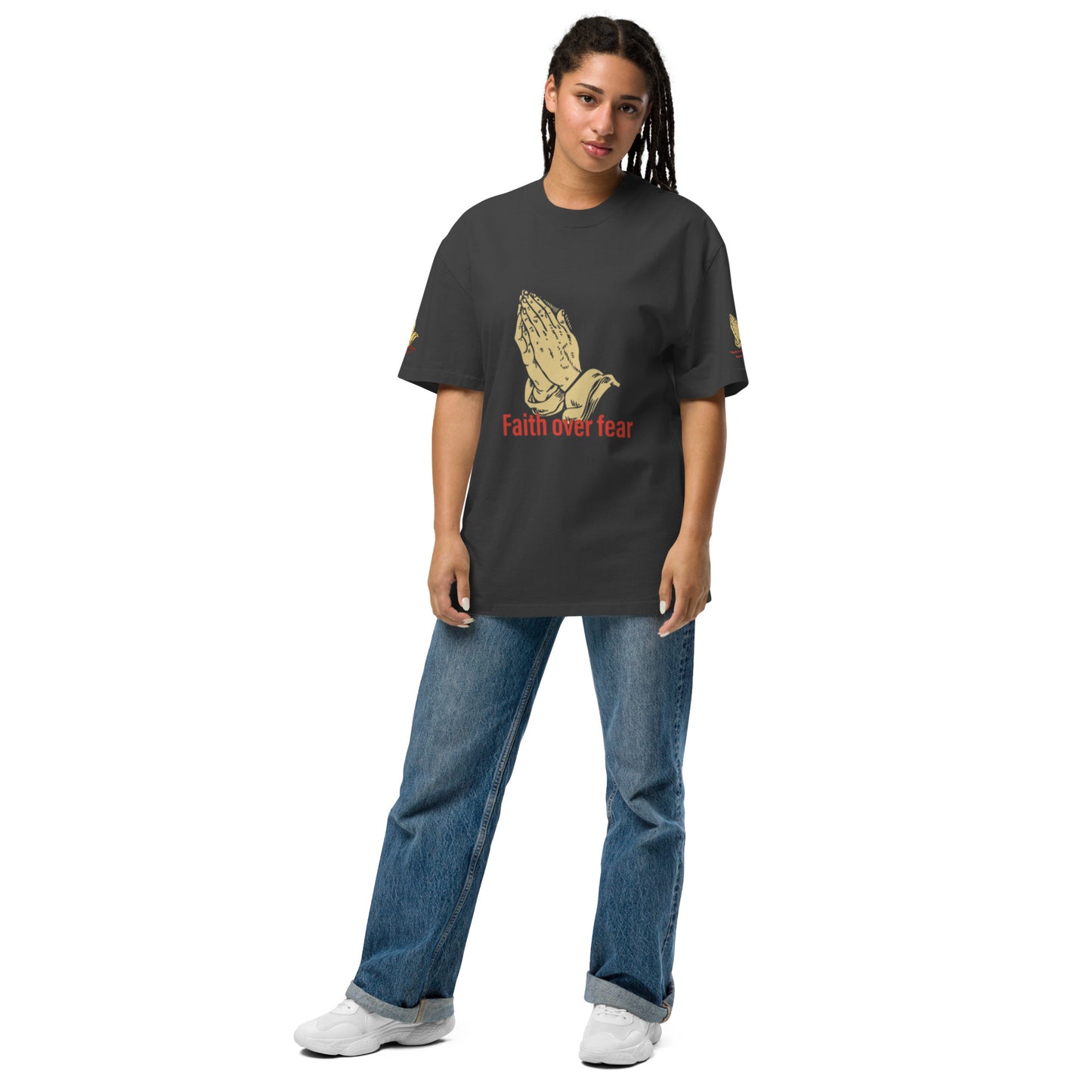 Faith over fear Oversized faded t-shirt