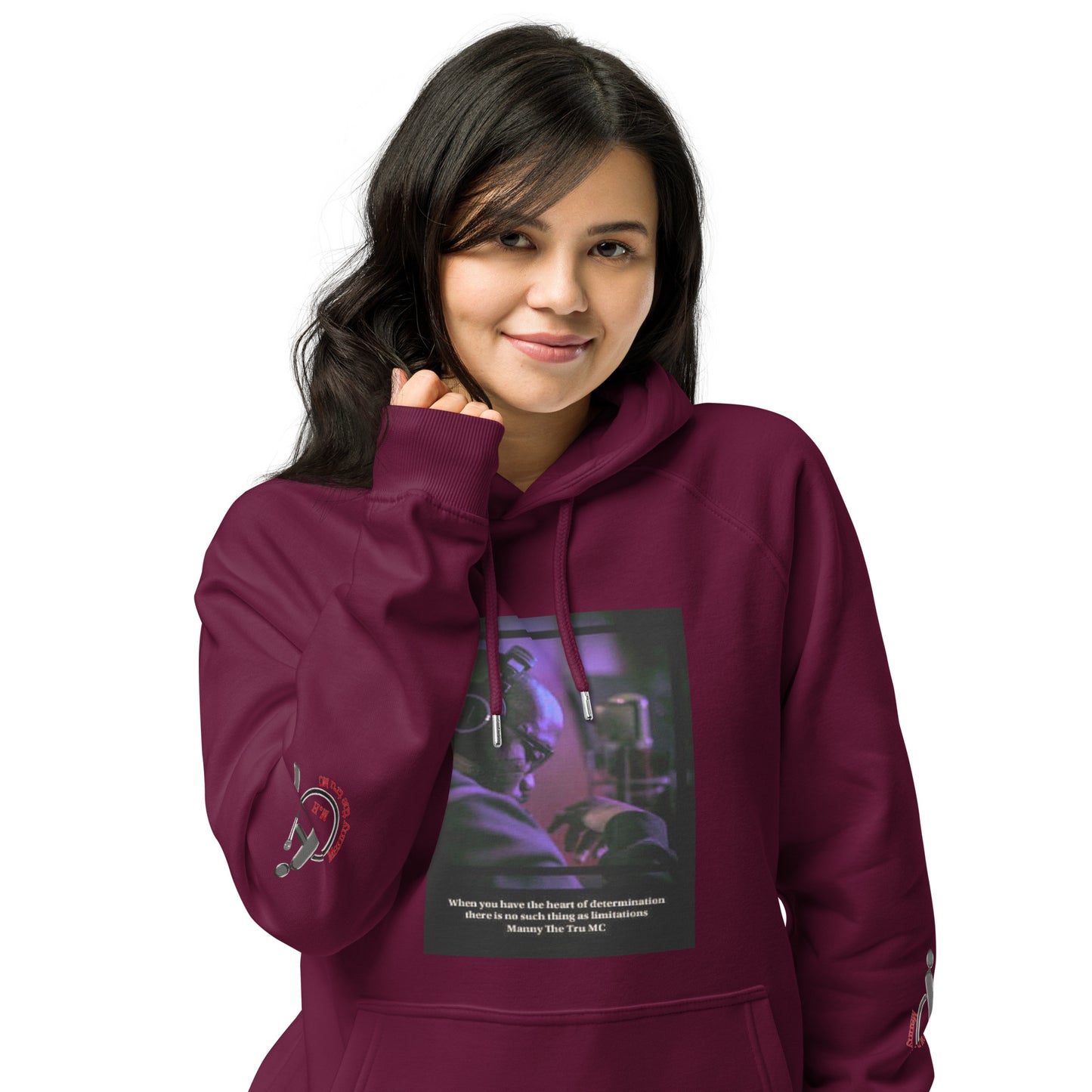 The Heart Of Determination Unisex eco raglan hoodie