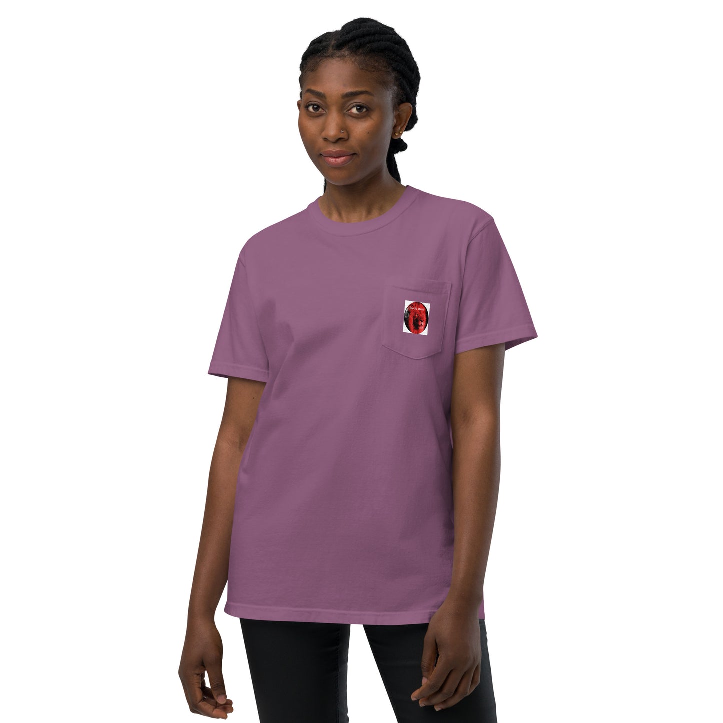 TRU MC MUZIK Unisex garment-dyed pocket t-shirt
