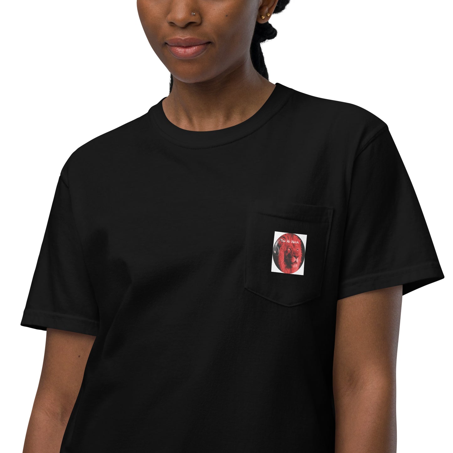 TRU MC MUZIK Unisex garment-dyed pocket t-shirt