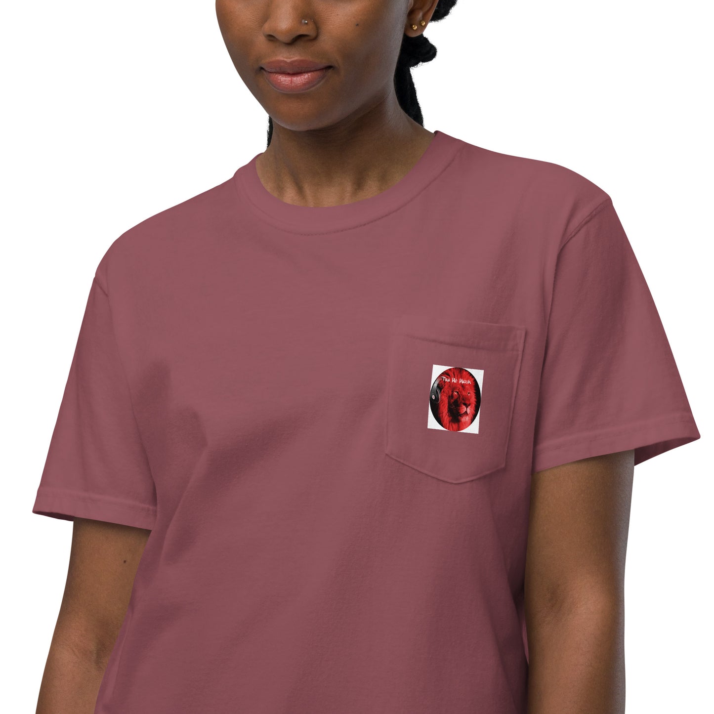 TRU MC MUZIK Unisex garment-dyed pocket t-shirt