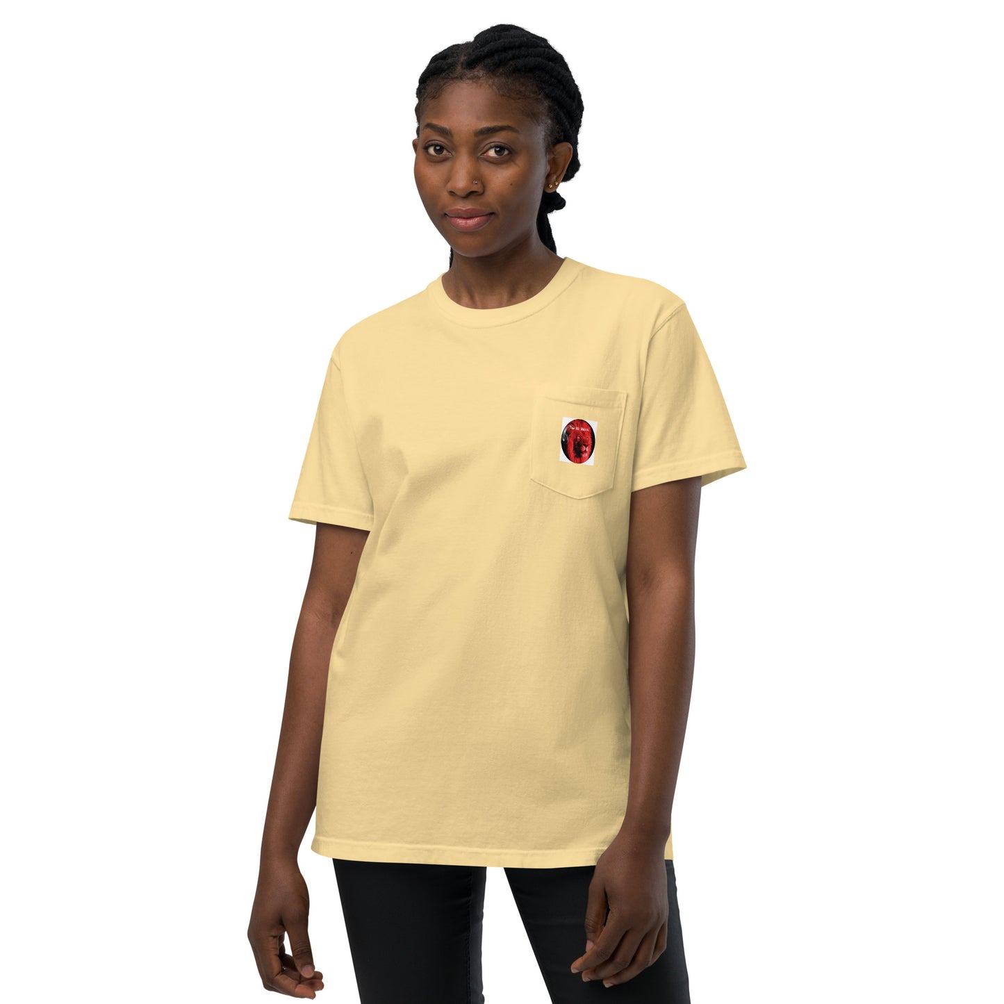 TRU MC MUZIK Unisex garment-dyed pocket t-shirt