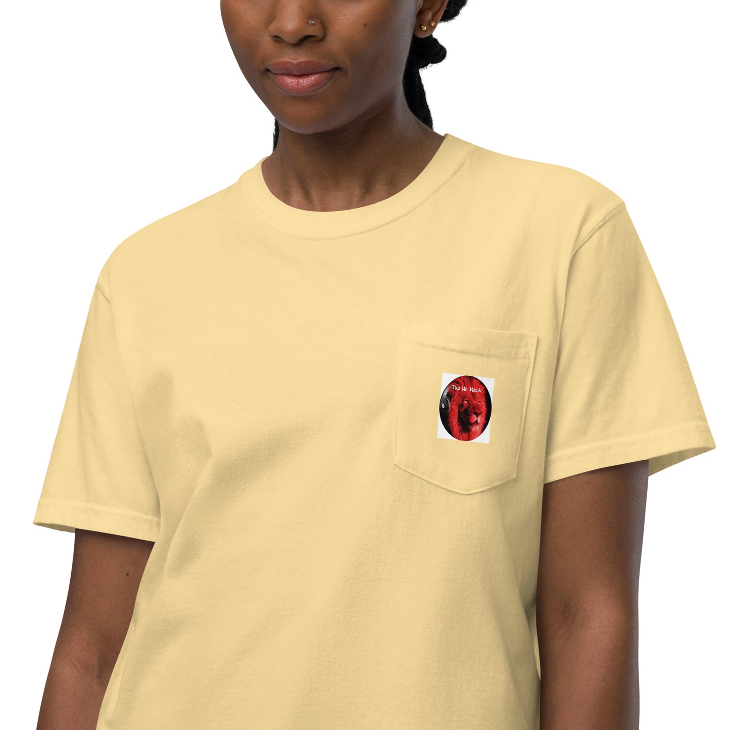 TRU MC MUZIK Unisex garment-dyed pocket t-shirt