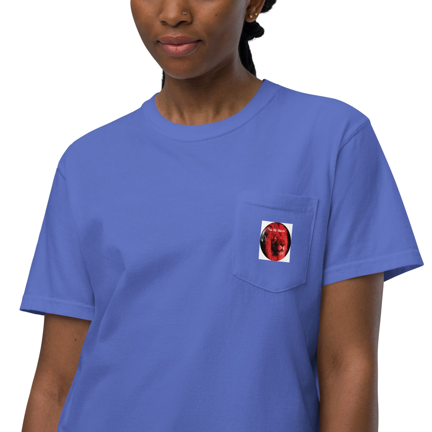 TRU MC MUZIK Unisex garment-dyed pocket t-shirt