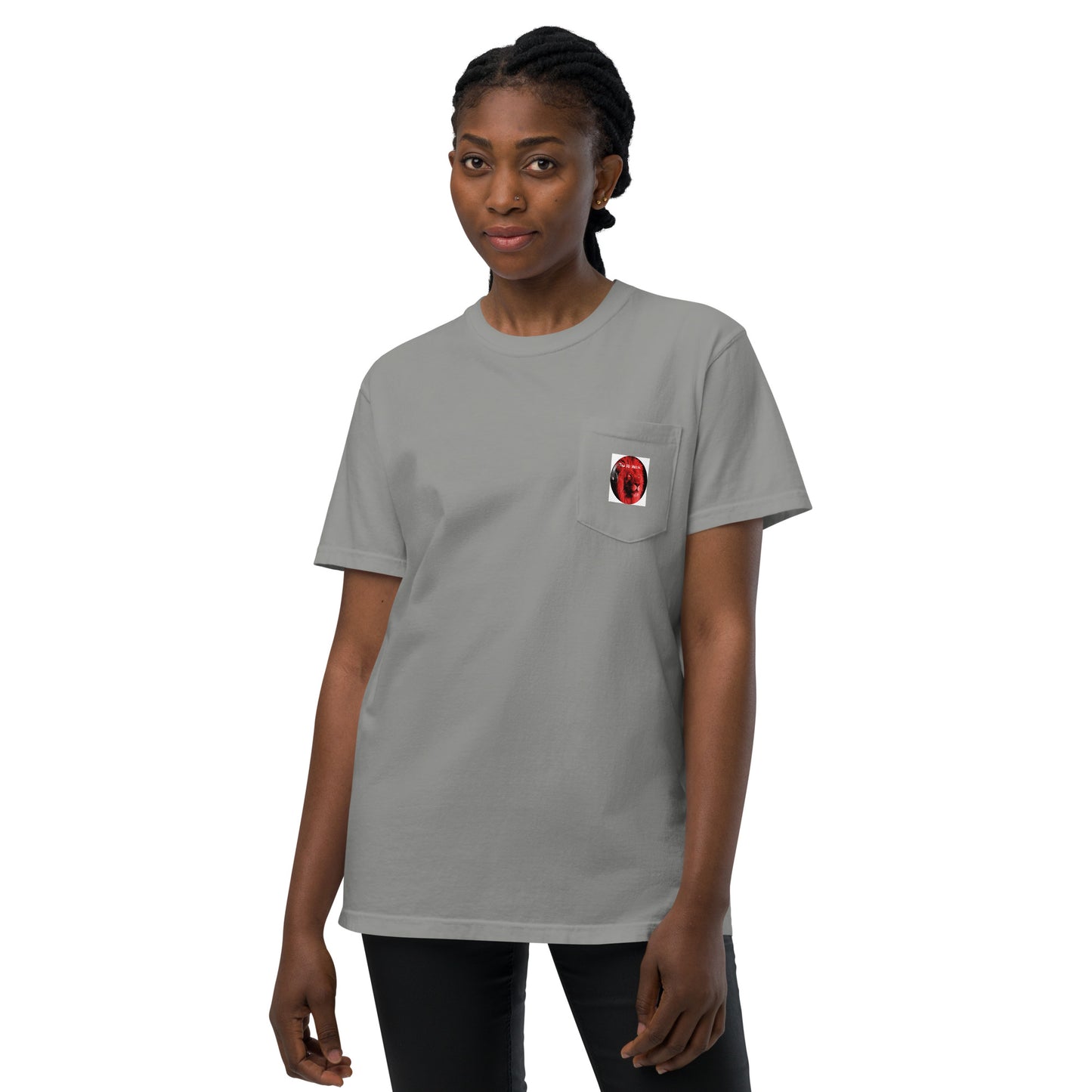 TRU MC MUZIK Unisex garment-dyed pocket t-shirt