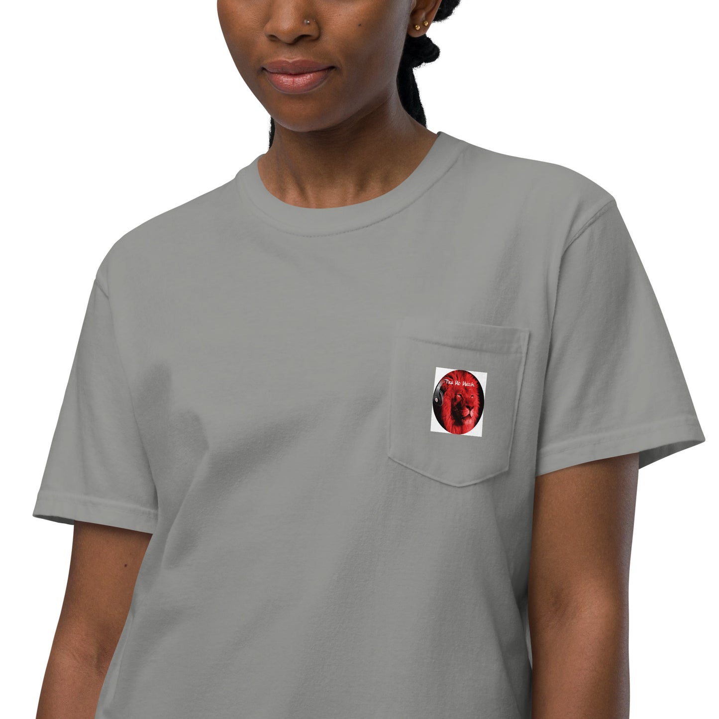 TRU MC MUZIK Unisex garment-dyed pocket t-shirt
