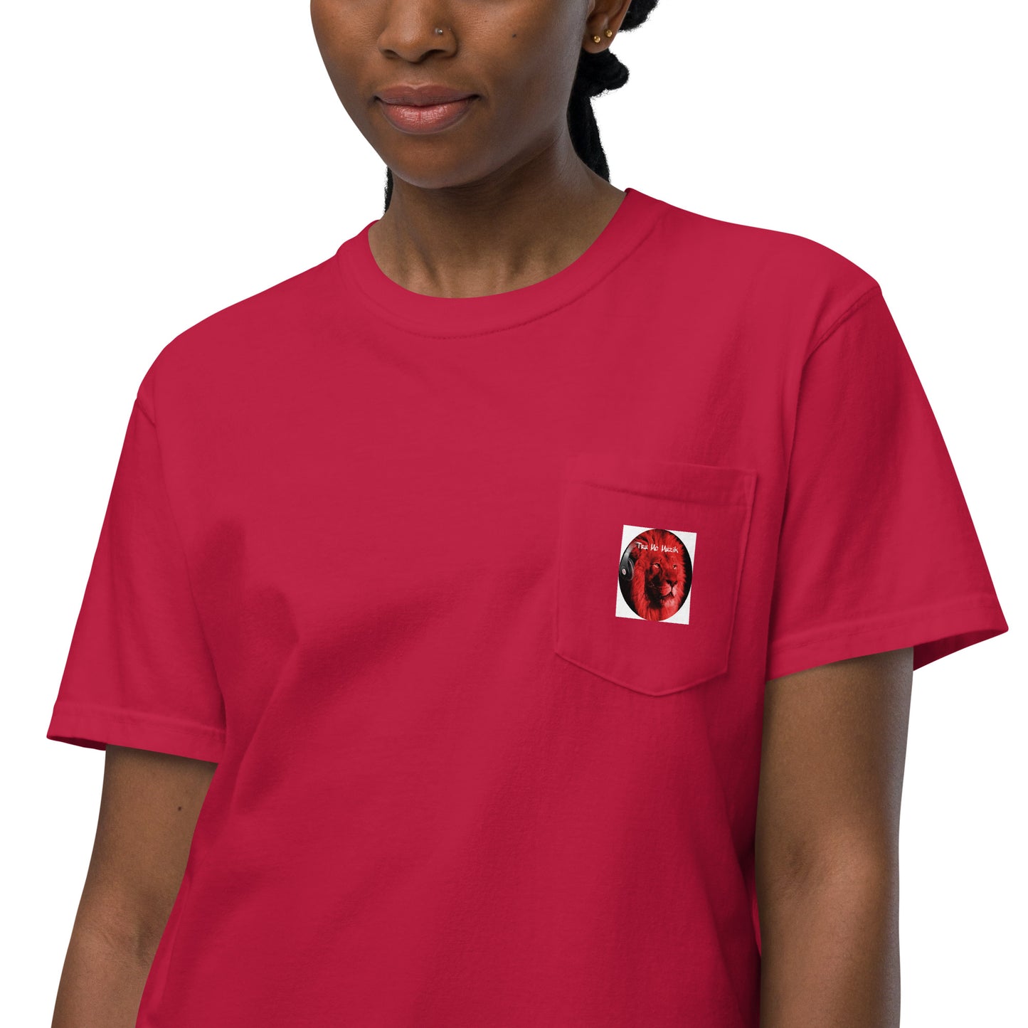 TRU MC MUZIK Unisex garment-dyed pocket t-shirt