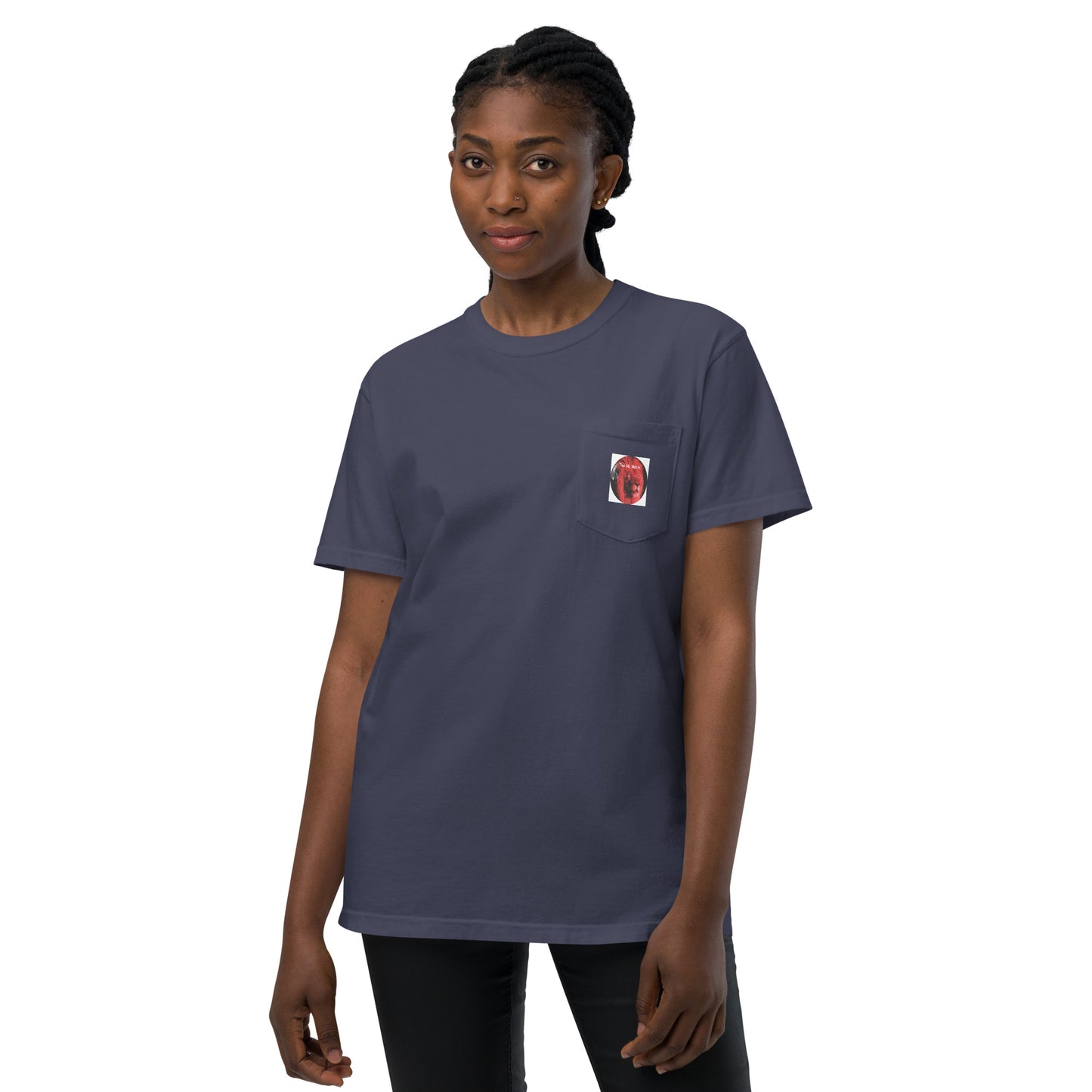 TRU MC MUZIK Unisex garment-dyed pocket t-shirt