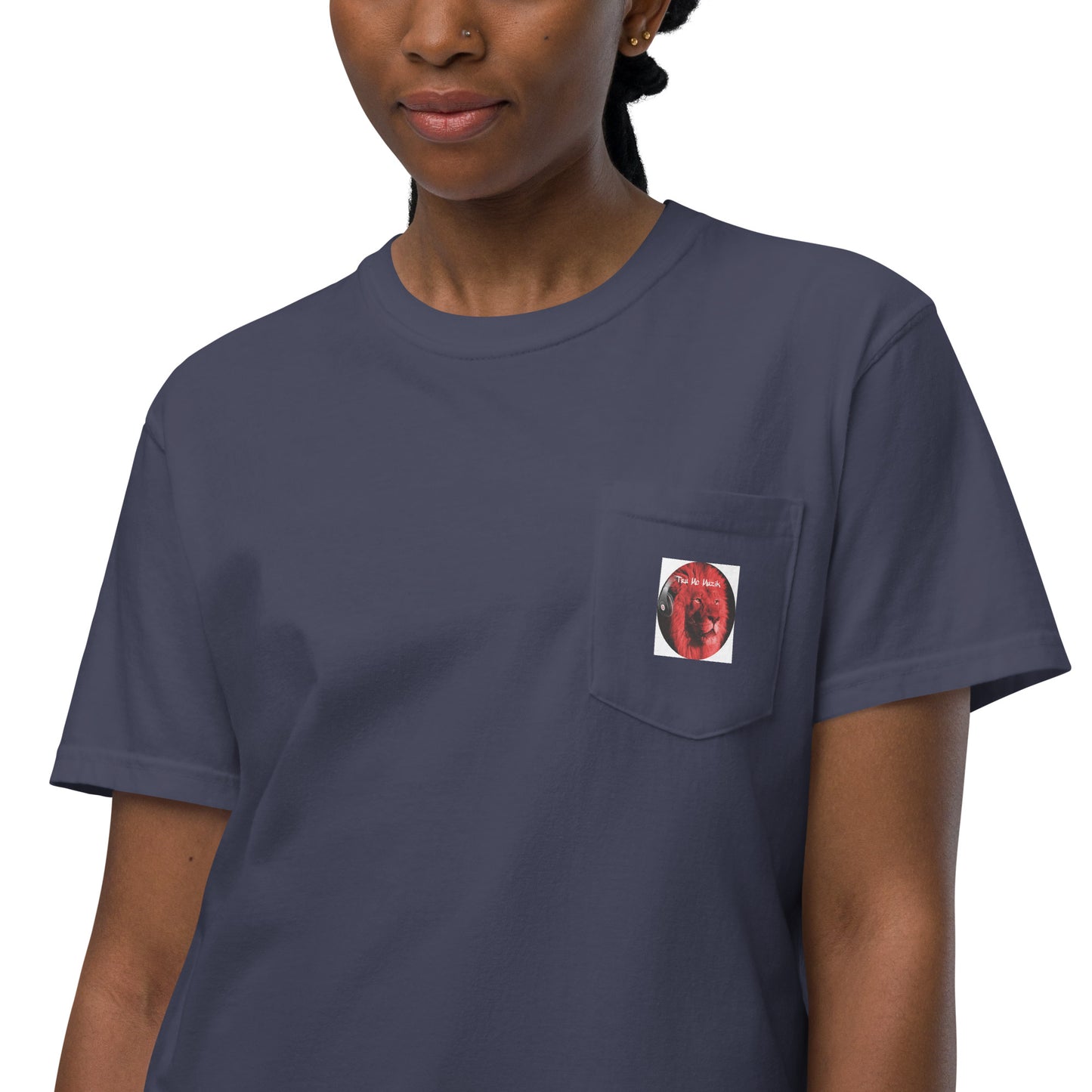 TRU MC MUZIK Unisex garment-dyed pocket t-shirt