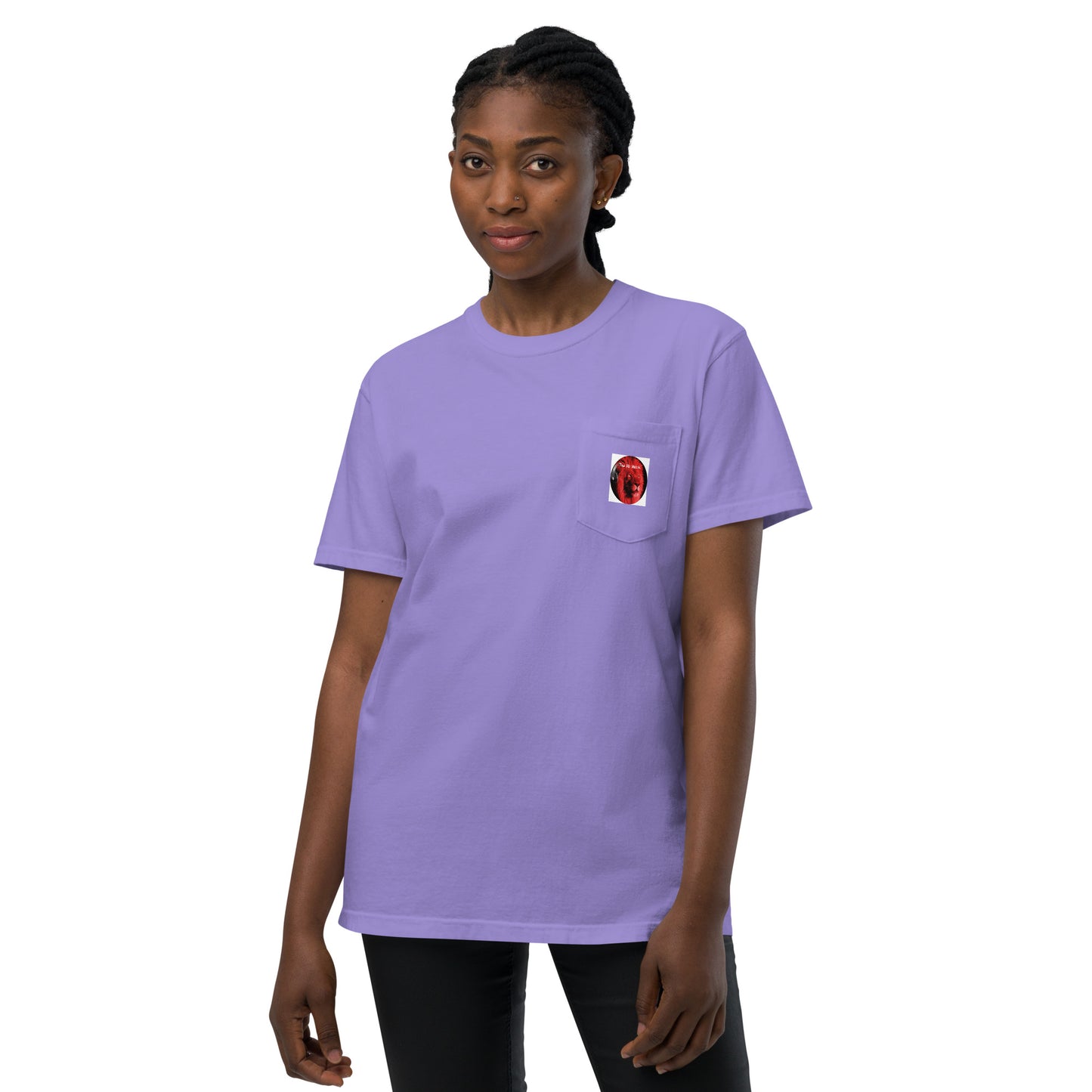 TRU MC MUZIK Unisex garment-dyed pocket t-shirt