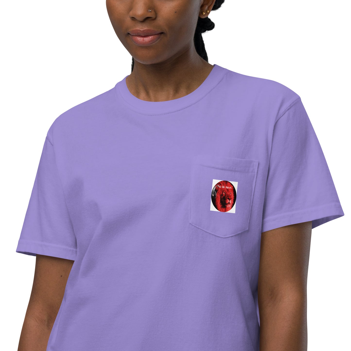 TRU MC MUZIK Unisex garment-dyed pocket t-shirt