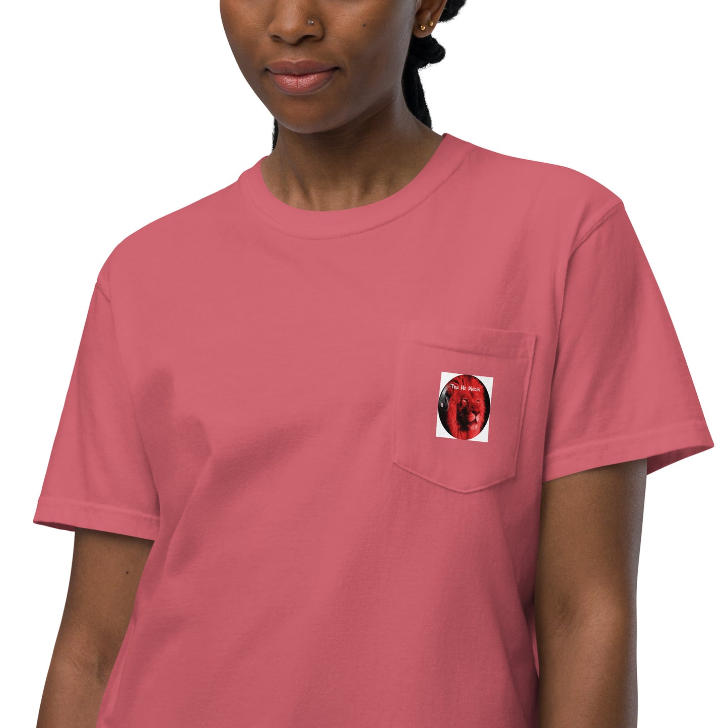 TRU MC MUZIK Unisex garment-dyed pocket t-shirt