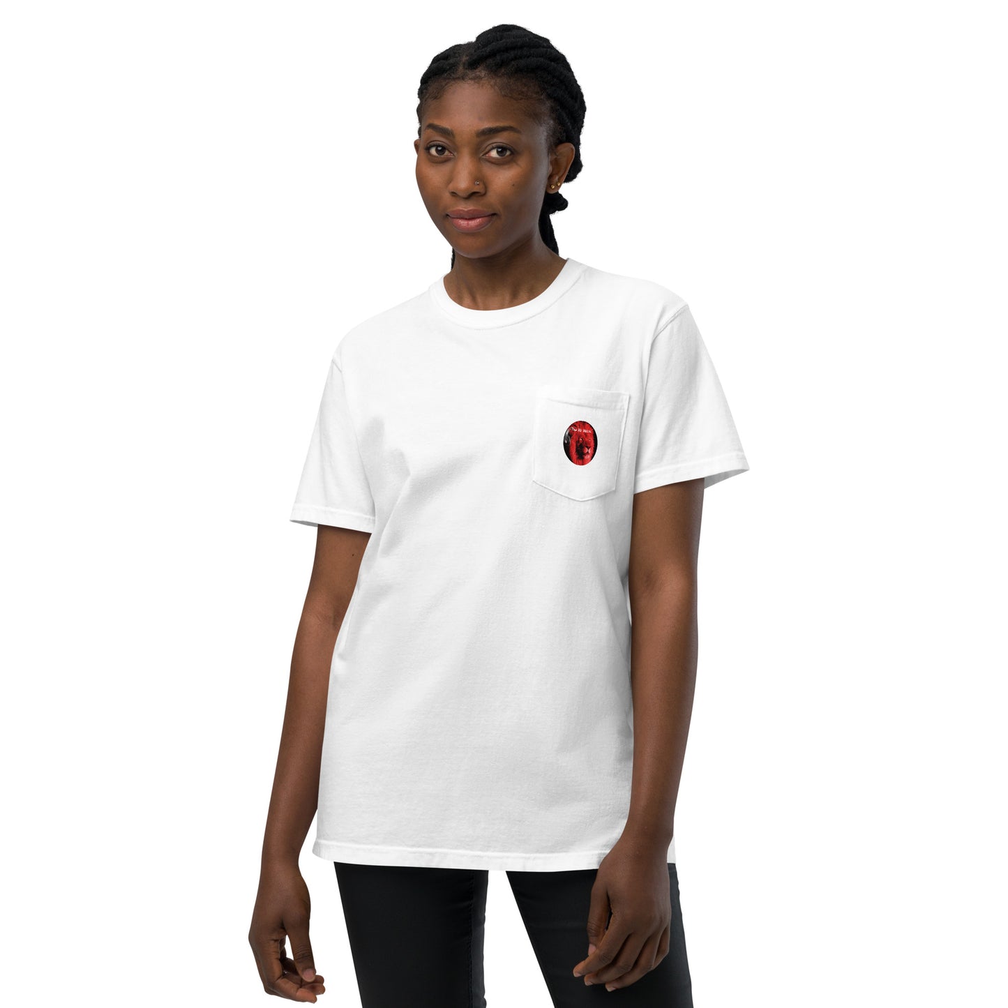 TRU MC MUZIK Unisex garment-dyed pocket t-shirt