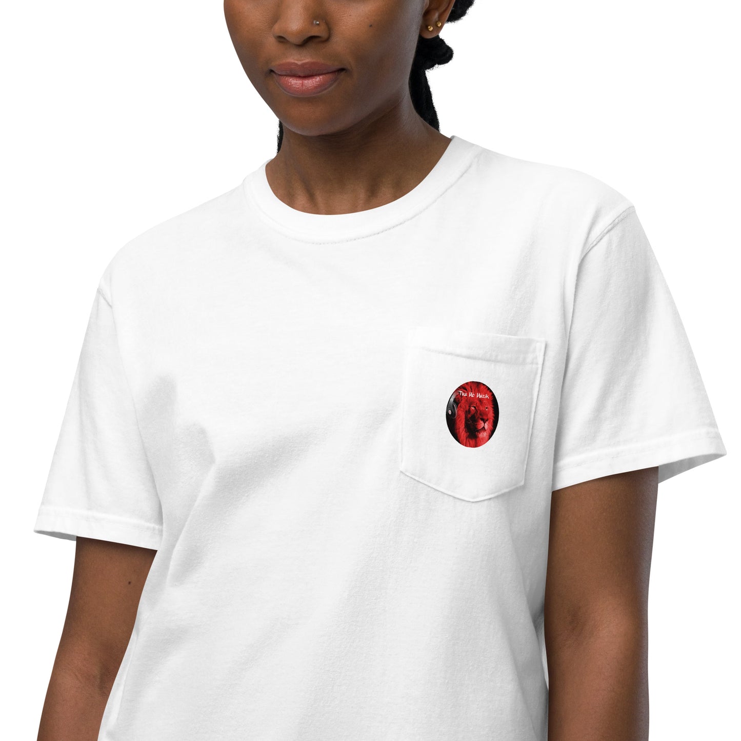 TRU MC MUZIK Unisex garment-dyed pocket t-shirt
