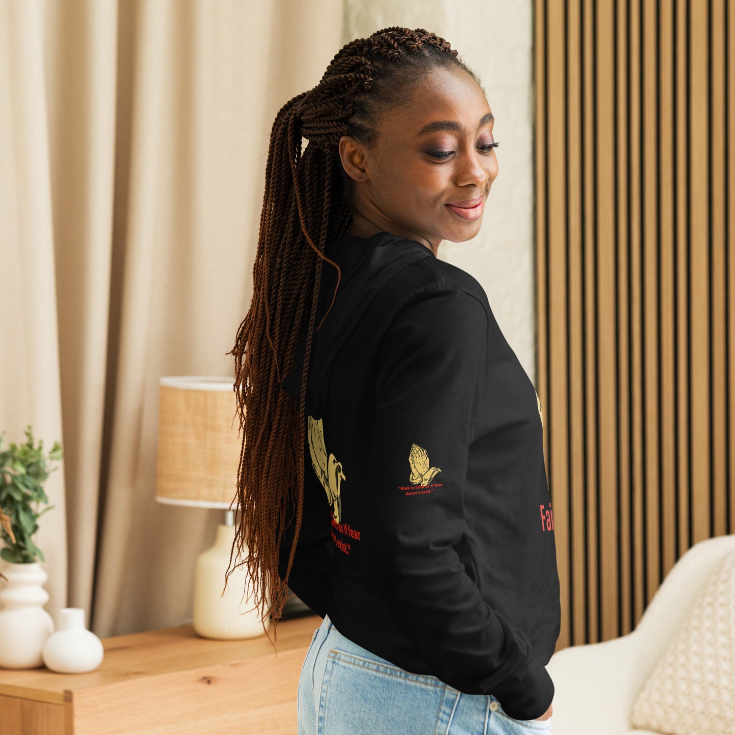 Faith over fear Hooded long-sleeve tee