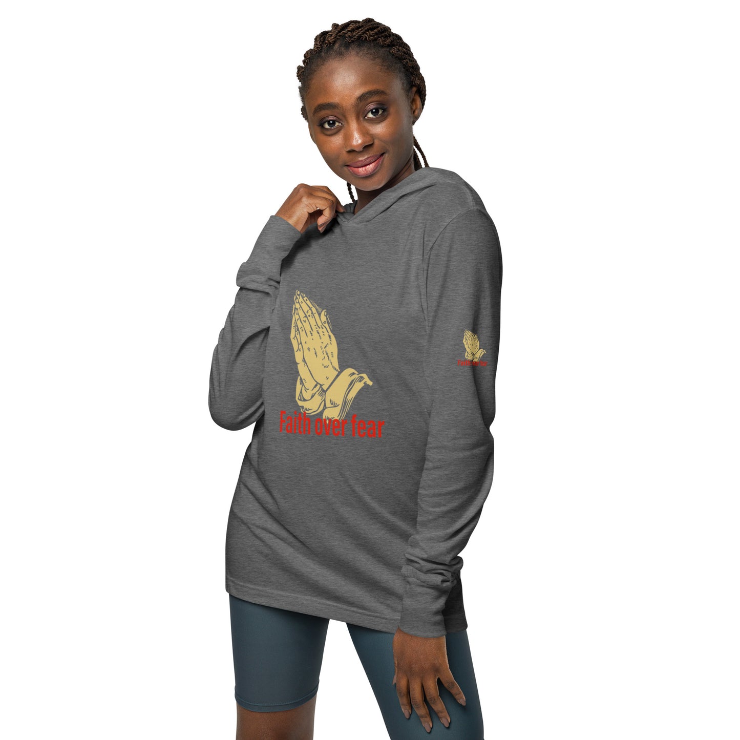 Faith over fear Hooded long-sleeve tee
