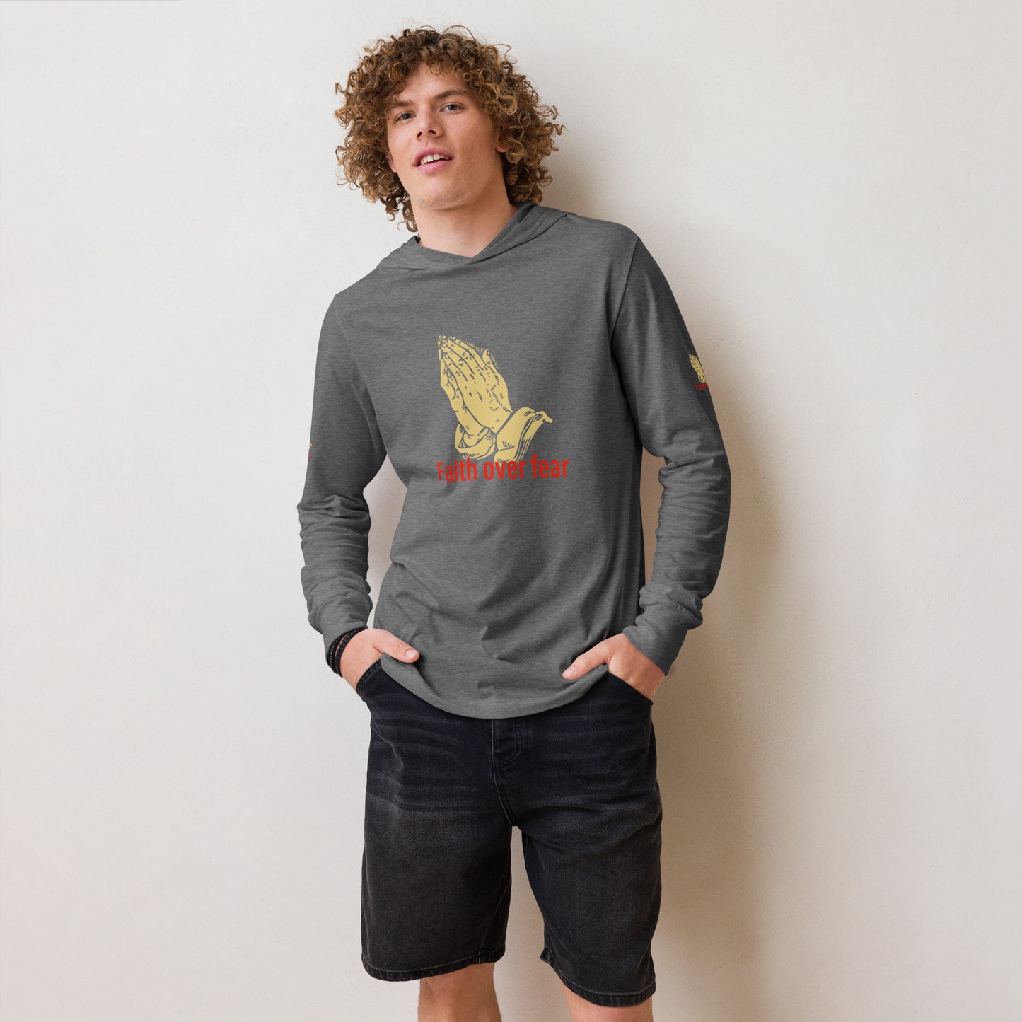 Faith over fear Hooded long-sleeve tee