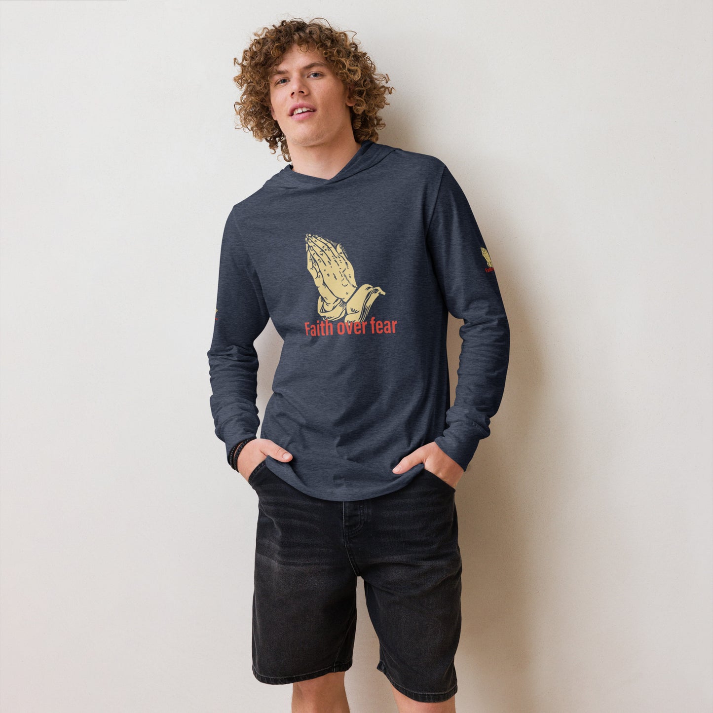 Faith over fear Hooded long-sleeve tee