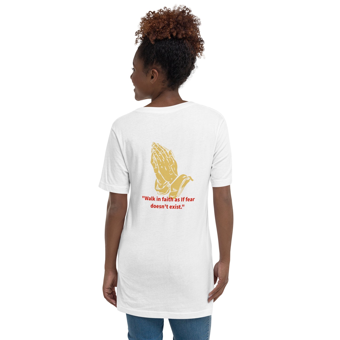 Faith over fear Unisex Short Sleeve V-Neck T-Shirt