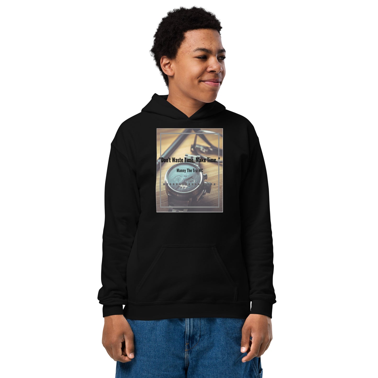 Don't waste time make time Youth heavy blend hoodie