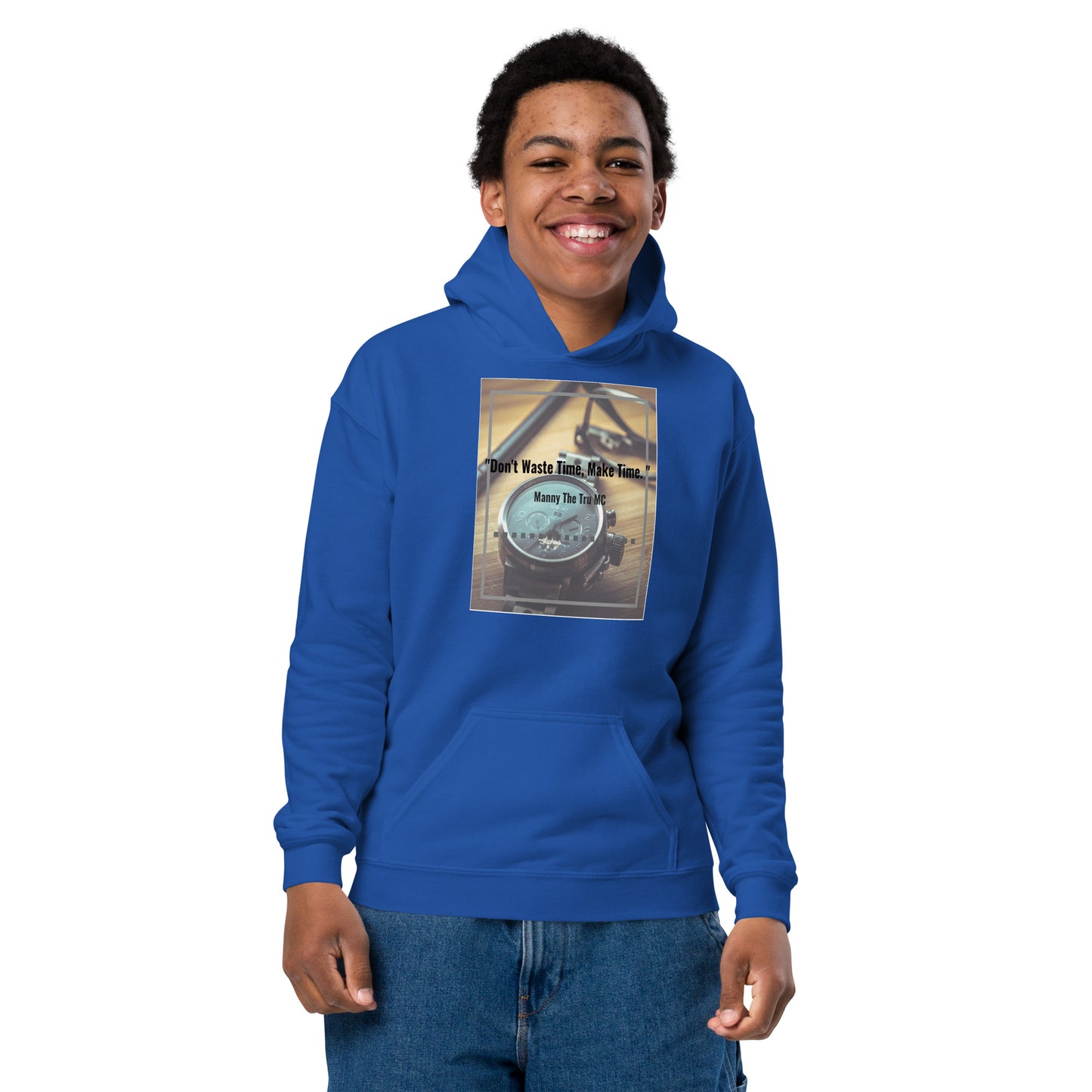 Don't waste time make time Youth heavy blend hoodie