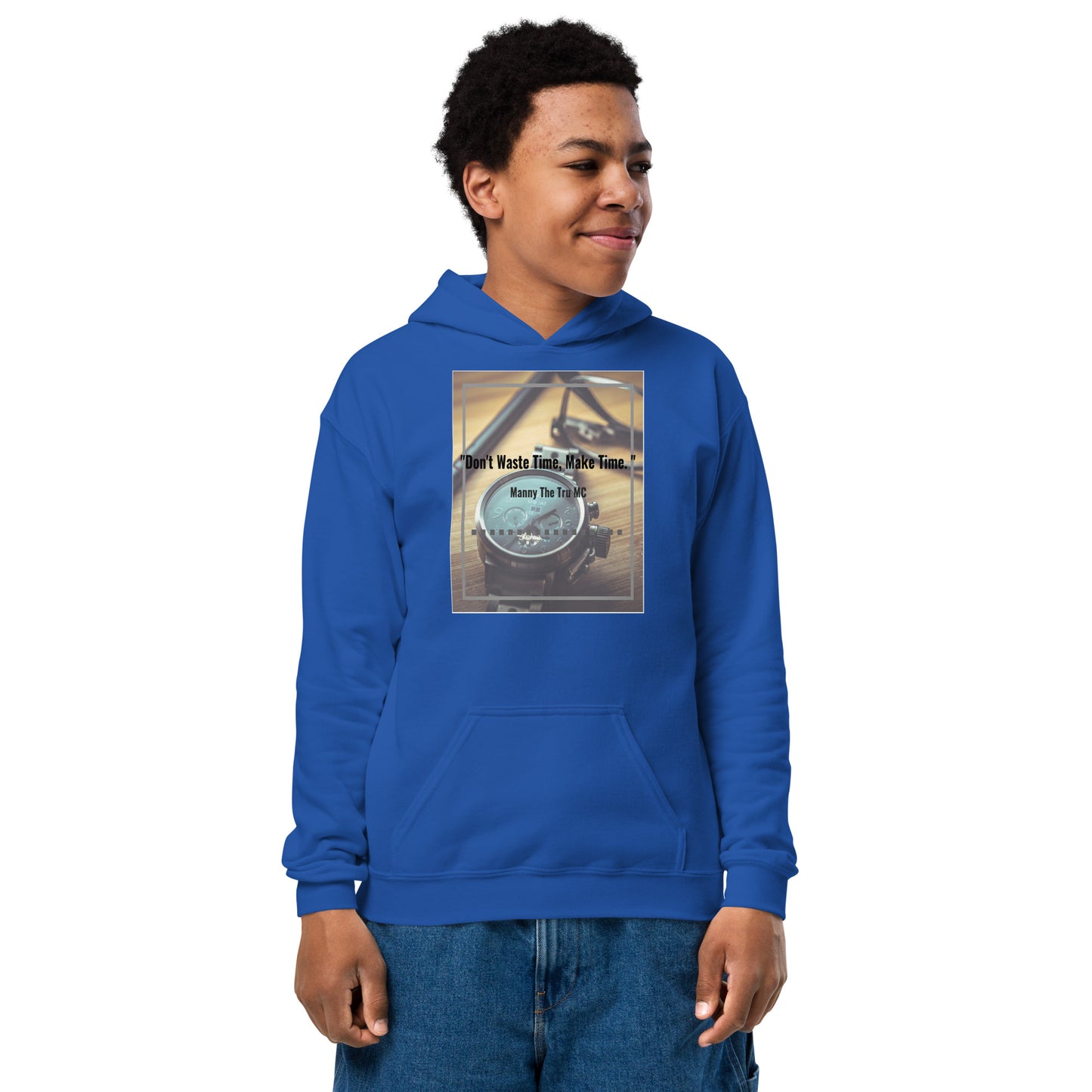 Don't waste time make time Youth heavy blend hoodie