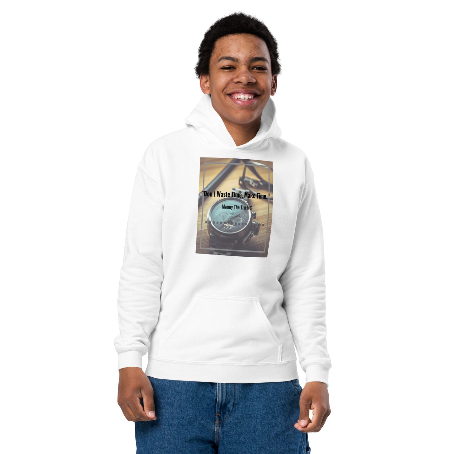 Don't waste time make time Youth heavy blend hoodie