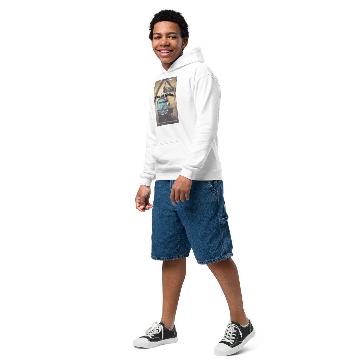 Don't waste time make time Youth heavy blend hoodie