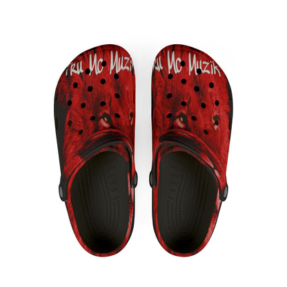 Bold Red Animal Print Clogs - Lightweight EVA Foam Shoes