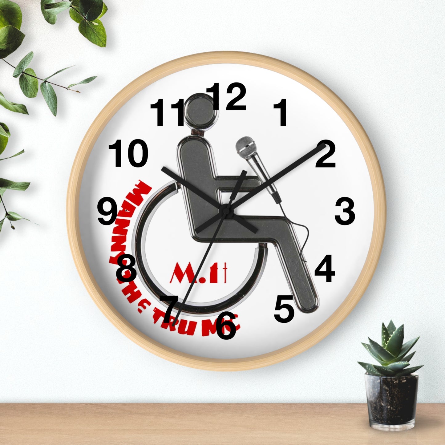 Motivational Disability Wall Clock with Microphone - Inspiring Decor for Home & Office