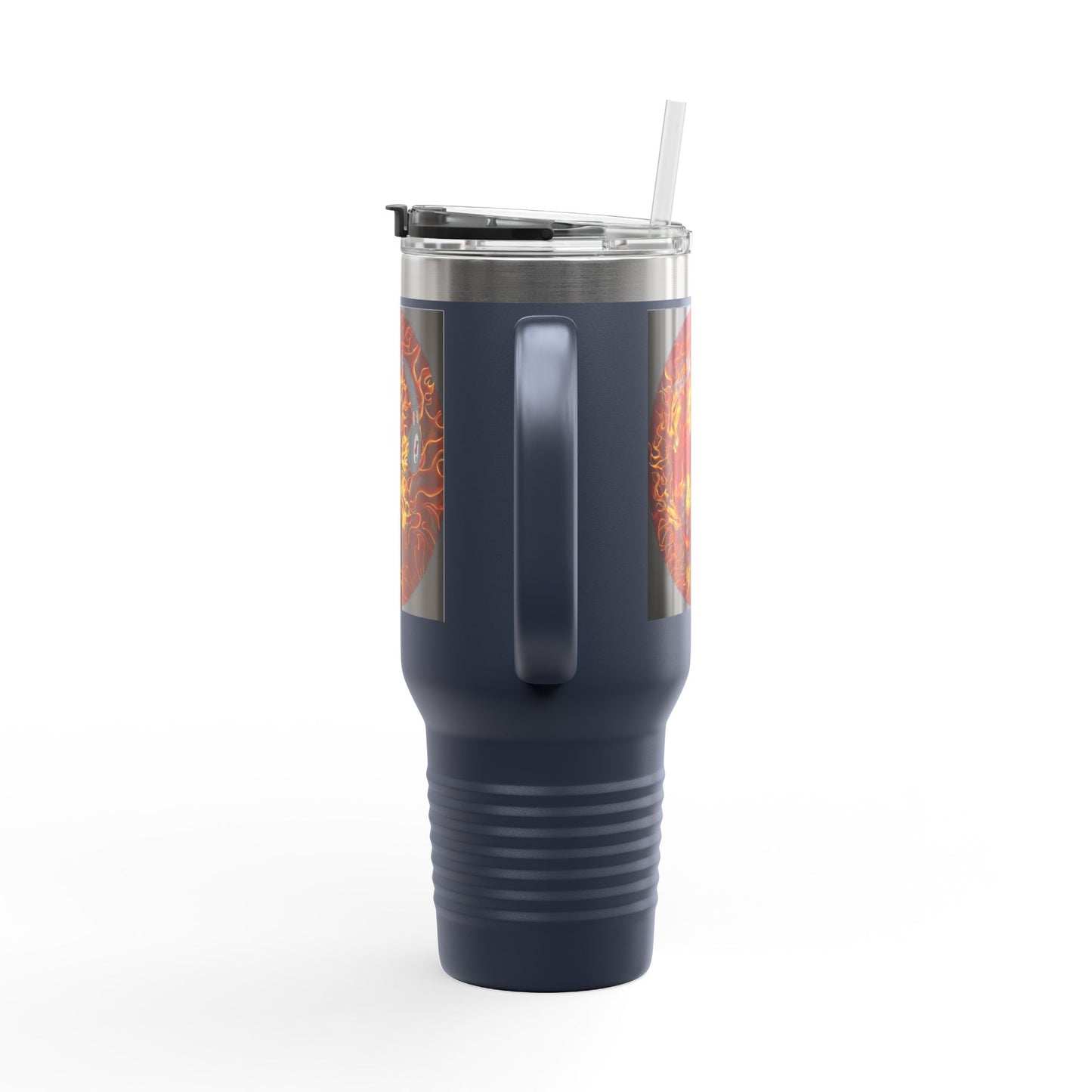 Insulated Travel Mug with Fiery Dragon Design | Hot Coffee, Cold Drinks, Gift for Friends, Road Trips, Office, Camping, Halloween