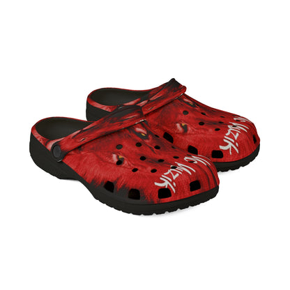 Bold Red Animal Print Clogs - Lightweight EVA Foam Shoes