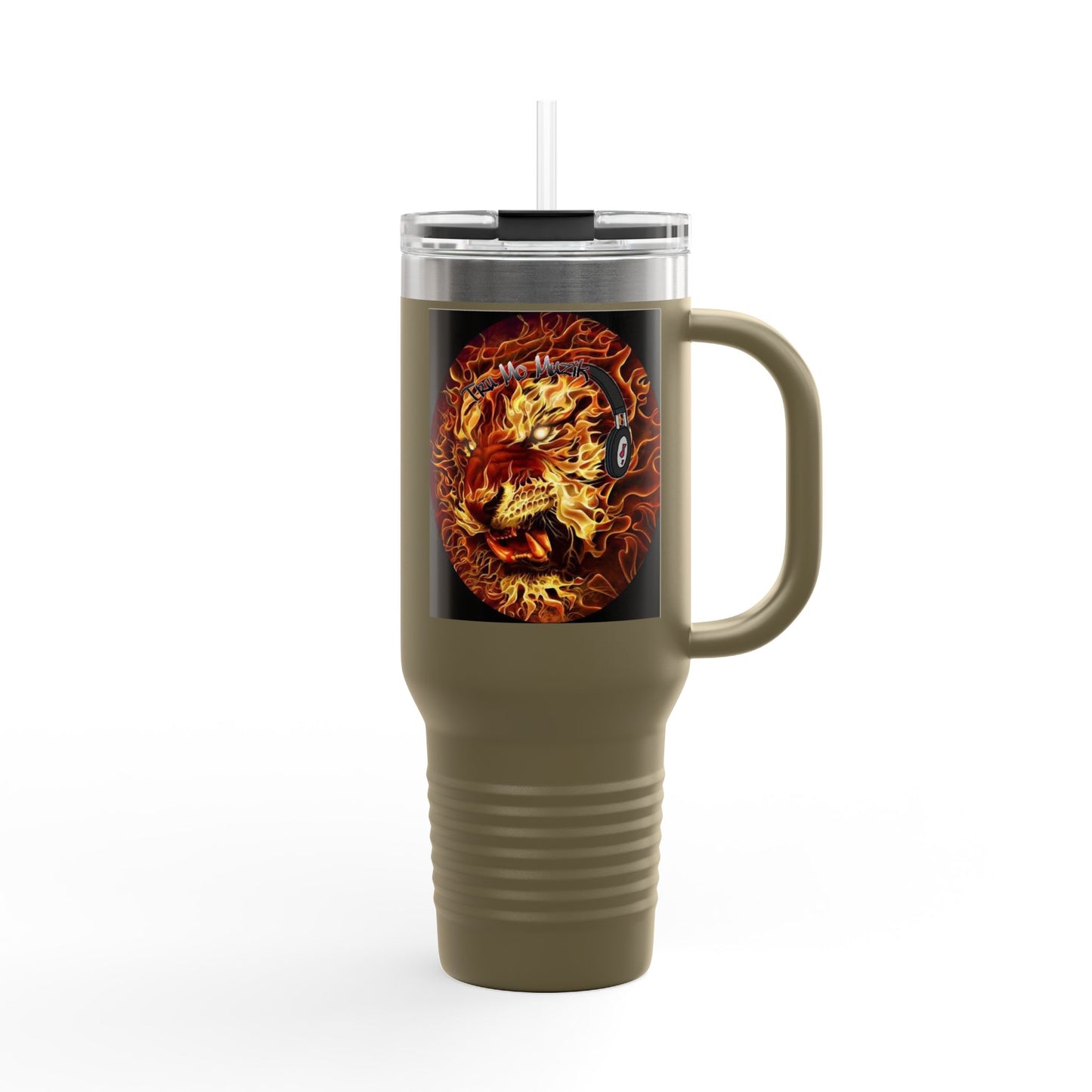 Insulated Travel Mug with Fiery Dragon Design | Hot Coffee, Cold Drinks, Gift for Friends, Road Trips, Office, Camping, Halloween