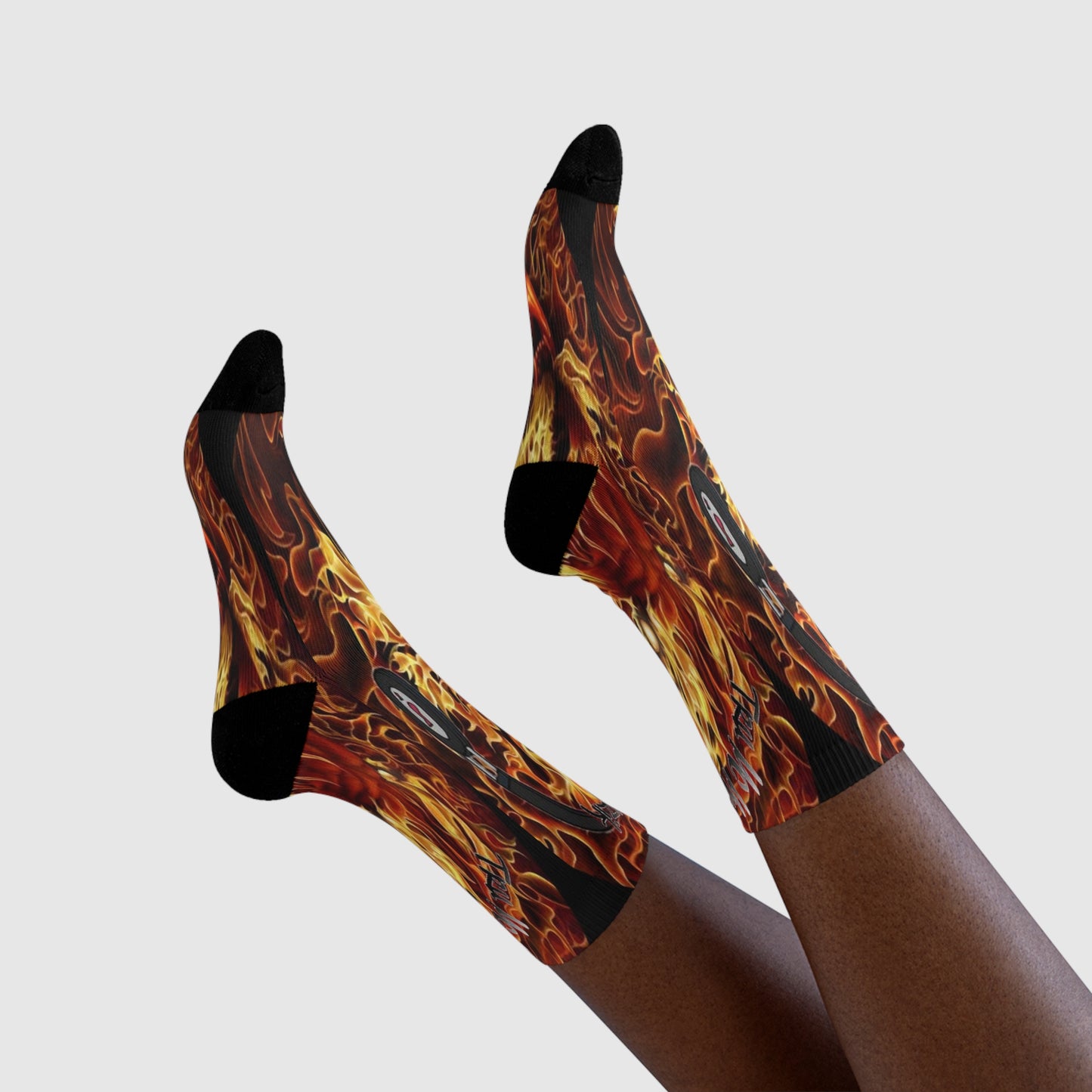 Flaming Dragon Crew Socks - Unique Art for Fans, Cozy Fashion, Gift for Her, Birthday Present, Vibrant Printed Socks