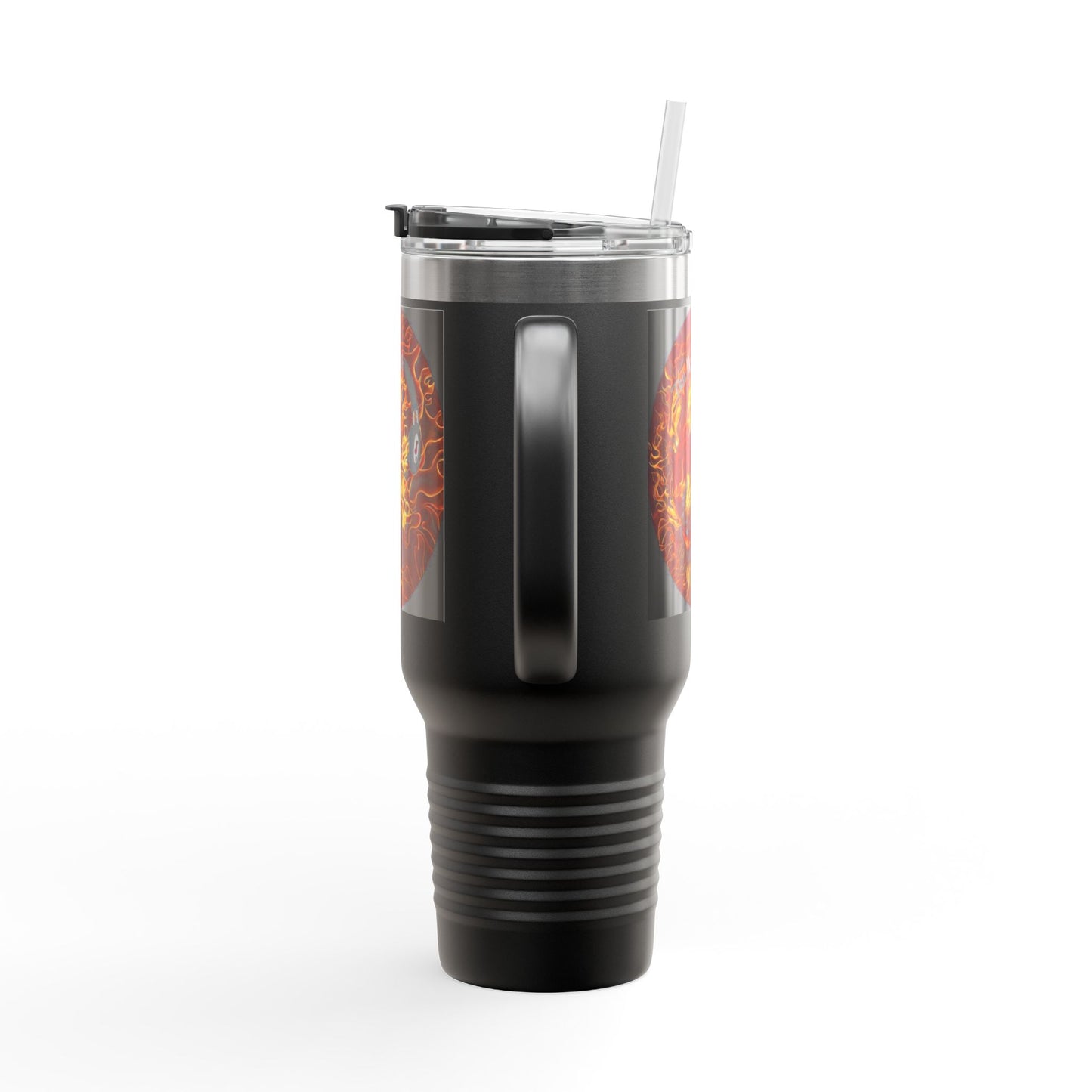 Insulated Travel Mug with Fiery Dragon Design | Hot Coffee, Cold Drinks, Gift for Friends, Road Trips, Office, Camping, Halloween