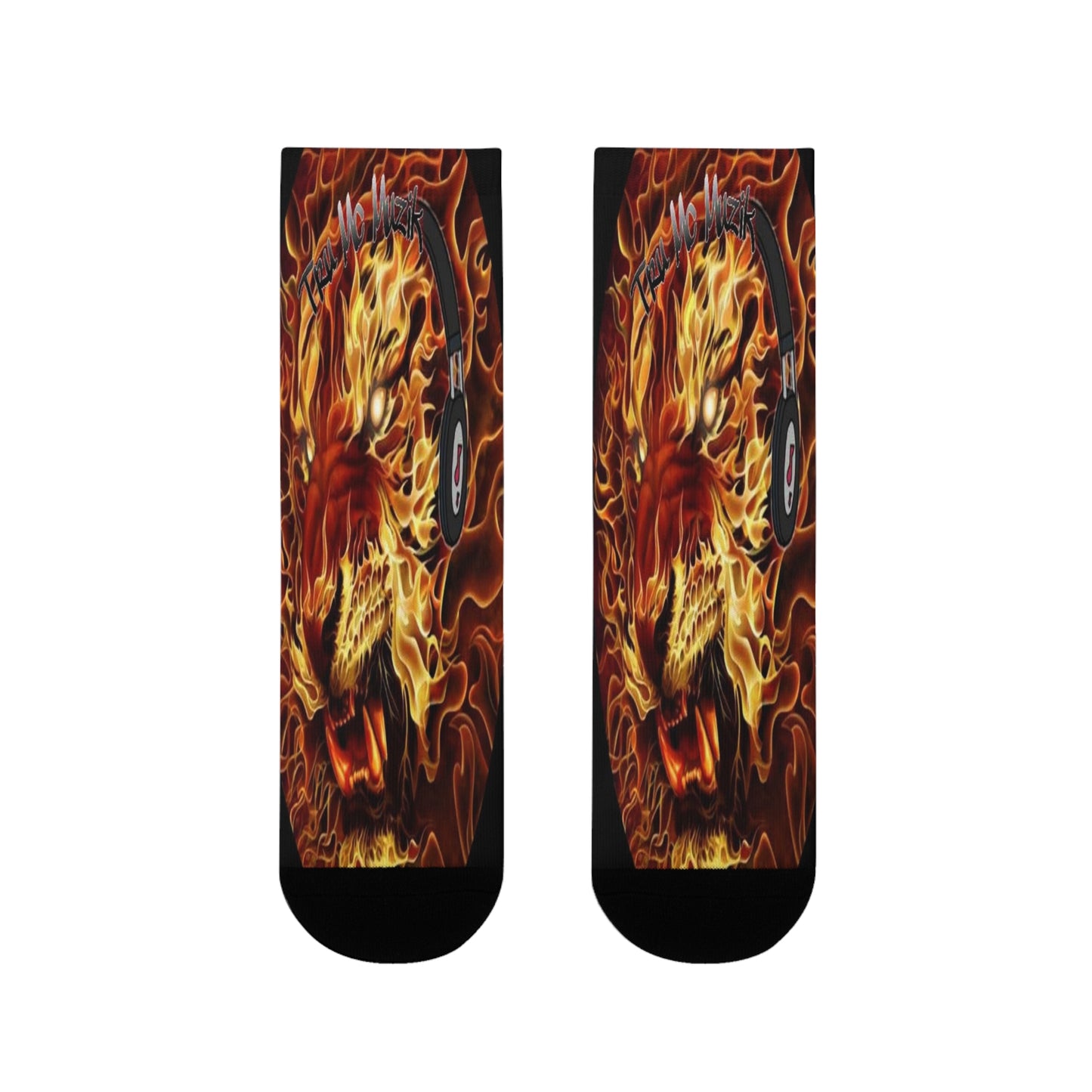 Flaming Dragon Crew Socks - Unique Art for Fans, Cozy Fashion, Gift for Her, Birthday Present, Vibrant Printed Socks