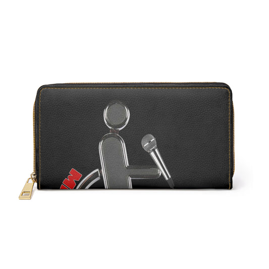 Stylish Zipper Wallet with Microphone Graphic - Perfect for Musicians & Music Lovers