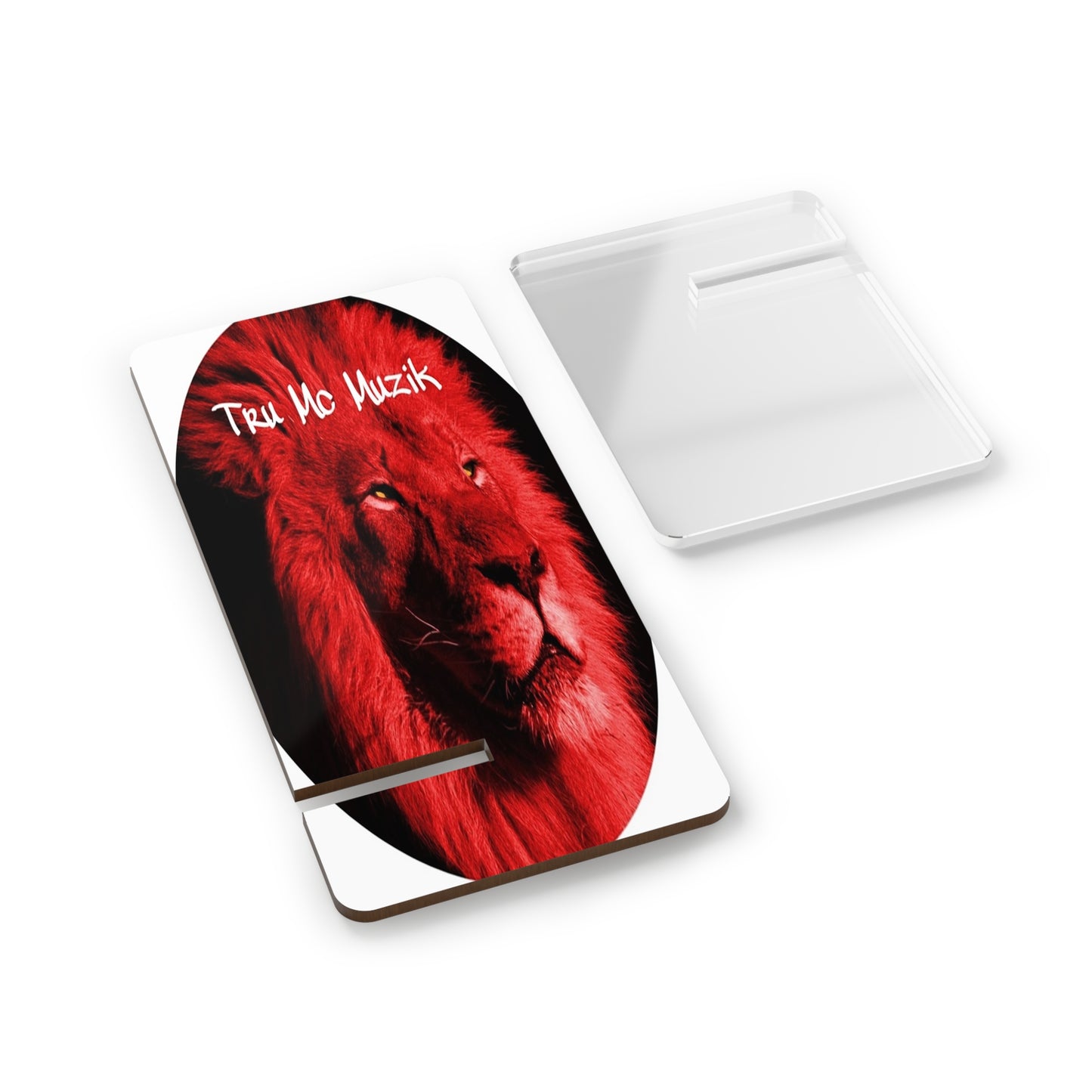 Stylish Mobile Display Stand for Smartphones, Desk Organizer, Phone Holder, Lion Design, Gift for Music Lovers, Home Office Decor