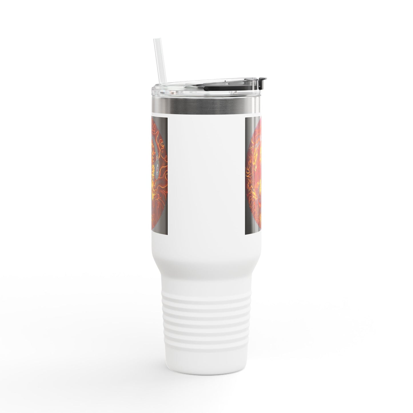 Insulated Travel Mug with Fiery Dragon Design | Hot Coffee, Cold Drinks, Gift for Friends, Road Trips, Office, Camping, Halloween