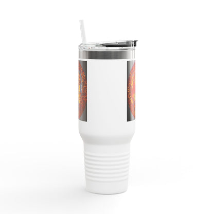 Insulated Travel Mug with Fiery Dragon Design | Hot Coffee, Cold Drinks, Gift for Friends, Road Trips, Office, Camping, Halloween