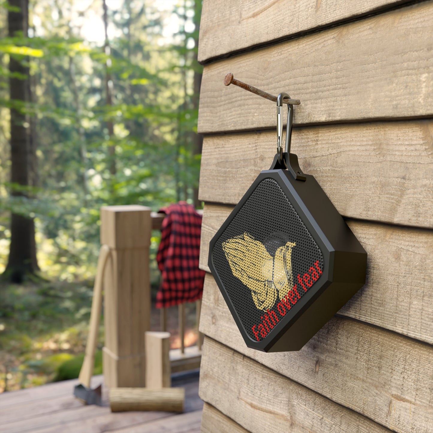 Waterproof Bluetooth Speaker with Inspirational Design | Perfect for Outdoors, Camping, Hiking, Gift Idea, Music Lover