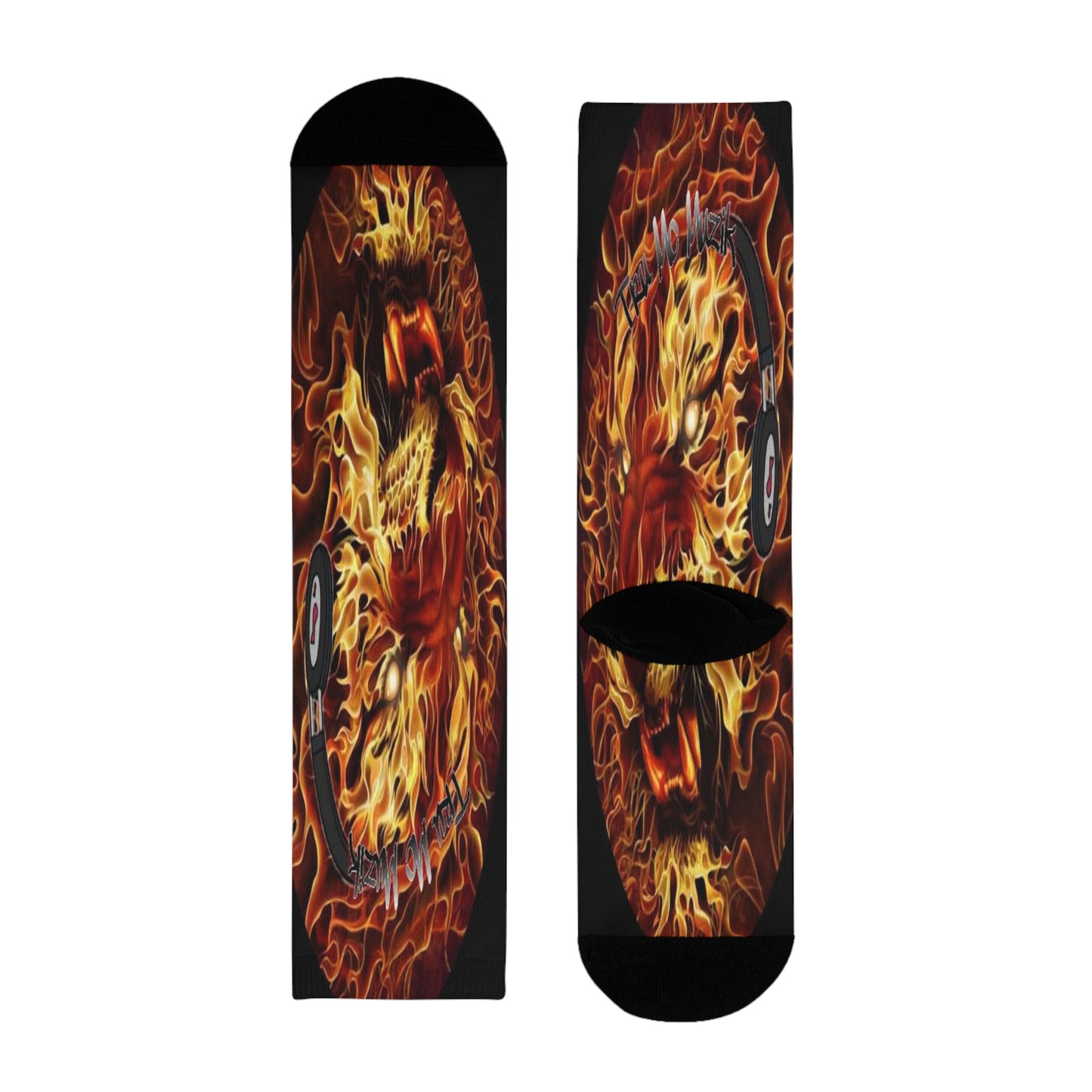 Flaming Dragon Crew Socks - Unique Art for Fans, Cozy Fashion, Gift for Her, Birthday Present, Vibrant Printed Socks