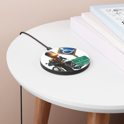 Robot-Themed Fast Wireless Charger - Unique Desk Accessory for Tech Lovers