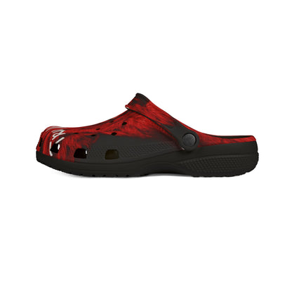Bold Red Animal Print Clogs - Lightweight EVA Foam Shoes