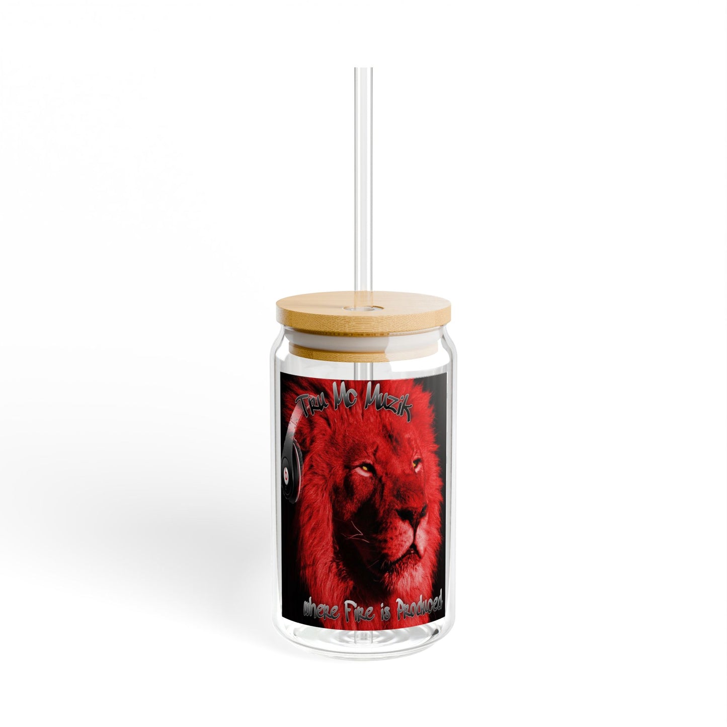 Majestic Lion Sipper Glass, 16oz - Perfect for Home, Gifts, Parties, Eco-Friendly Drinkware, Unique Decor, Animal Lover's Collectible