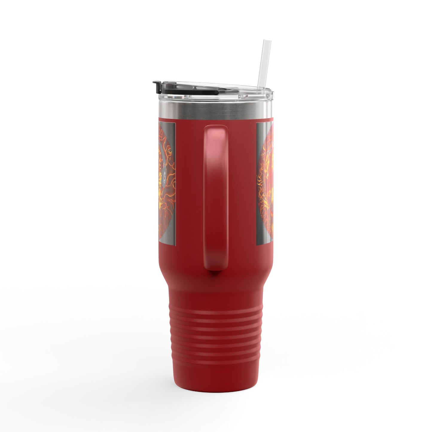 Insulated Travel Mug with Fiery Dragon Design | Hot Coffee, Cold Drinks, Gift for Friends, Road Trips, Office, Camping, Halloween