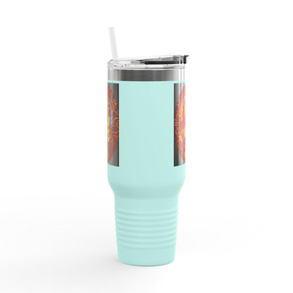 Insulated Travel Mug with Fiery Dragon Design | Hot Coffee, Cold Drinks, Gift for Friends, Road Trips, Office, Camping, Halloween
