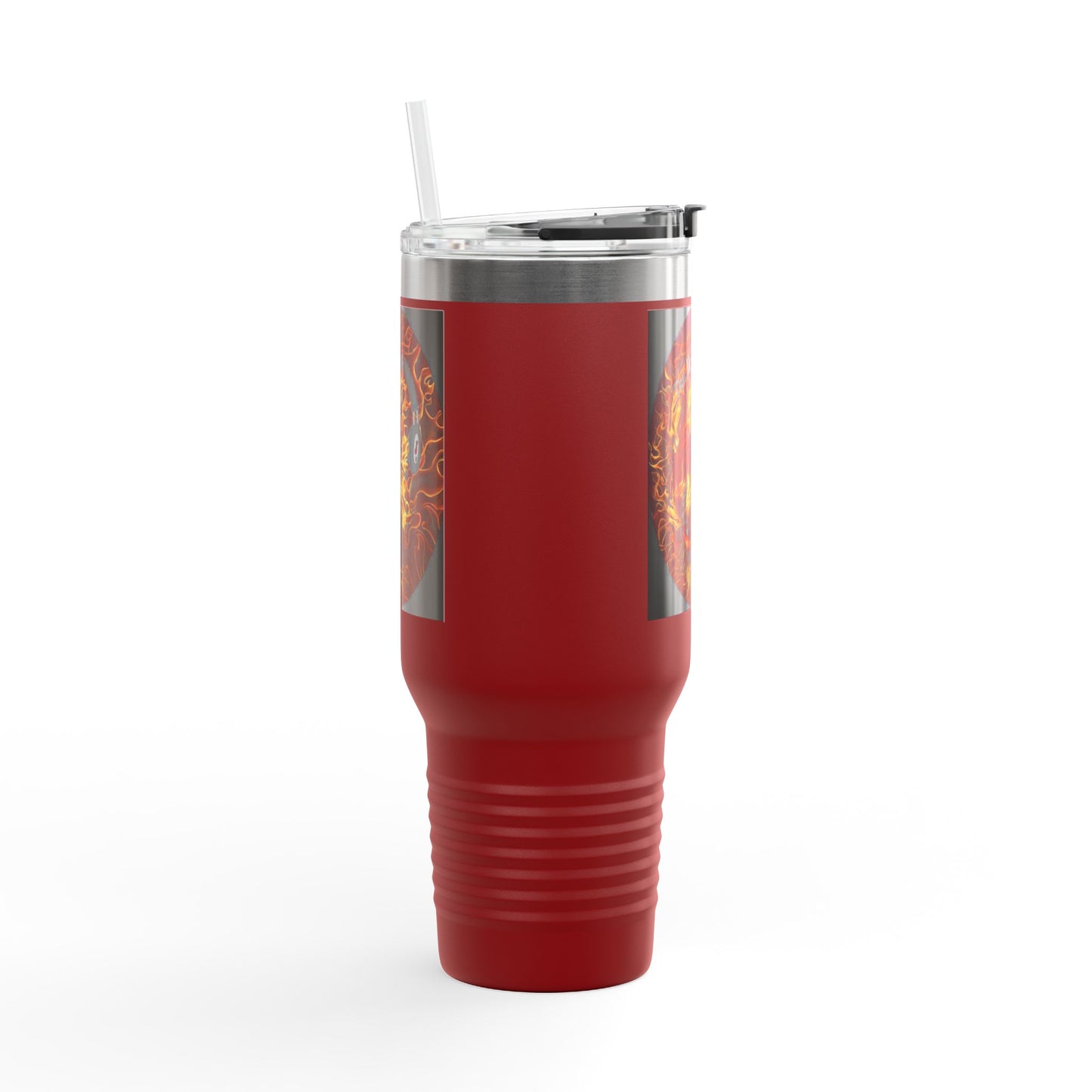 Insulated Travel Mug with Fiery Dragon Design | Hot Coffee, Cold Drinks, Gift for Friends, Road Trips, Office, Camping, Halloween